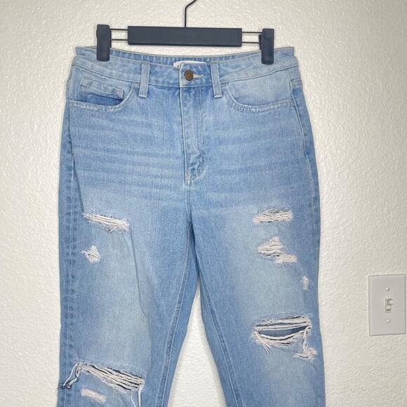 Flying Monkey Womens Jeans Size 27 Blue Denim Light Wash Distressed Skinny Leg - Picture 9 of 15